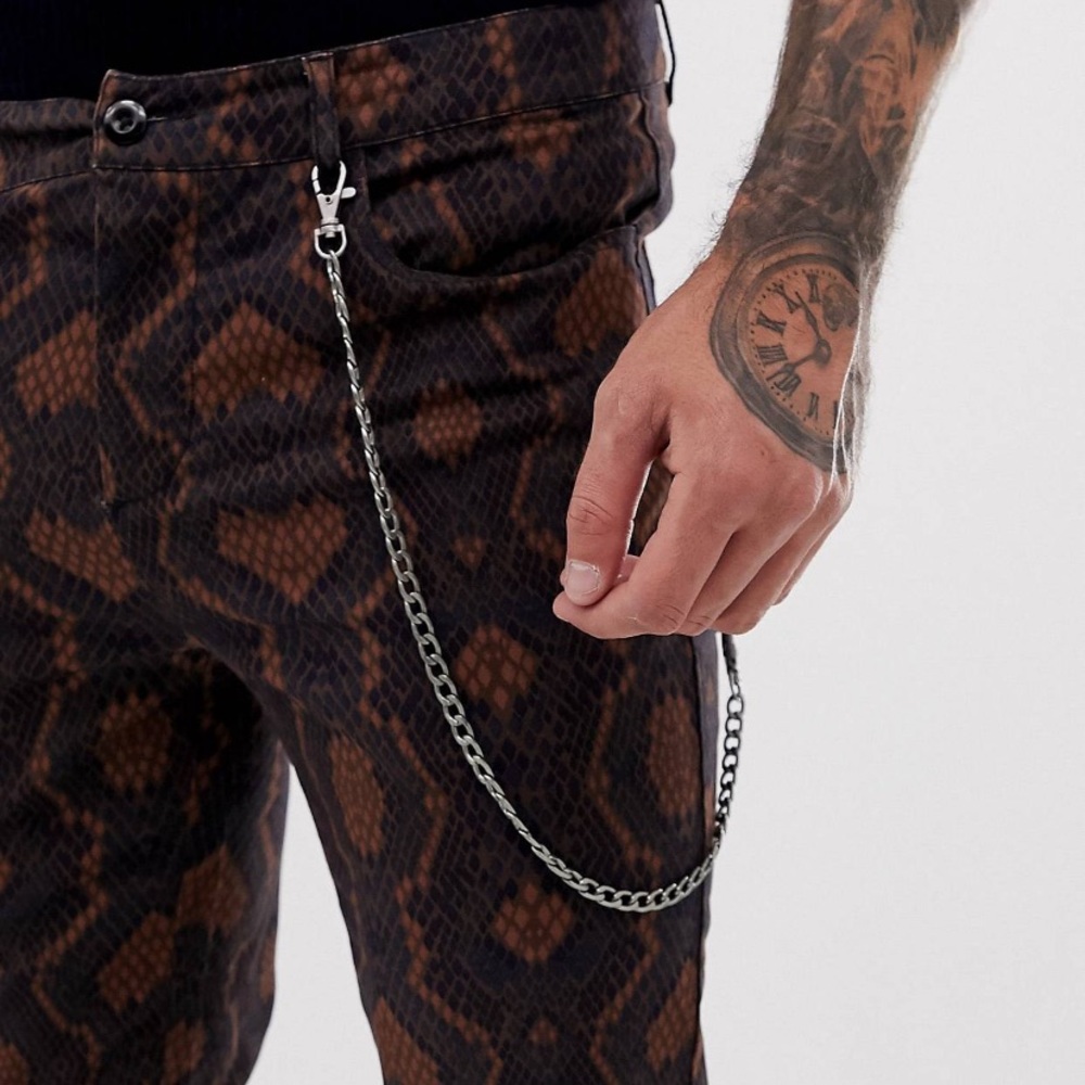 Snake print skinny pants without chain
